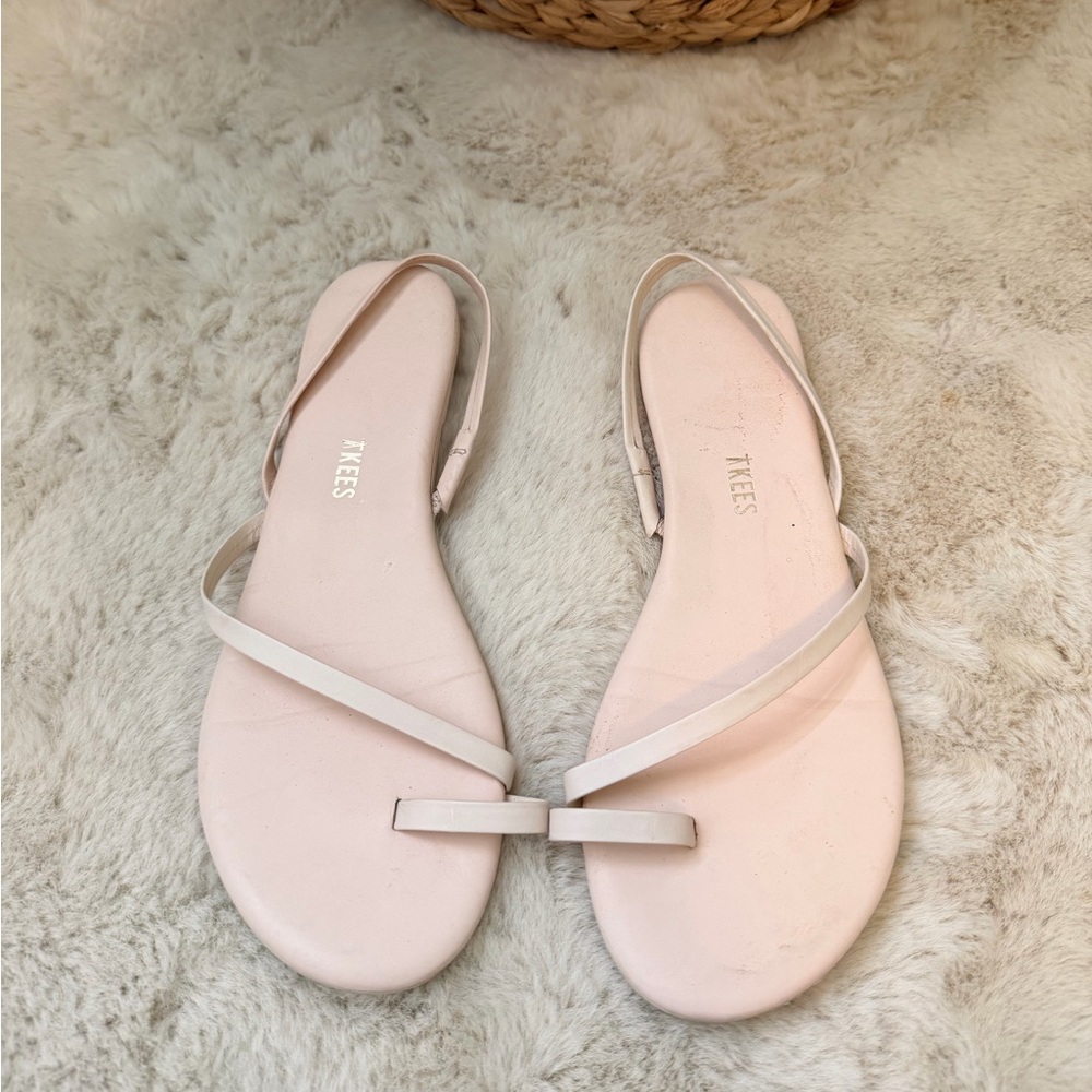 TKEES Women's Pale Pink Minimalist Slingback Sandals